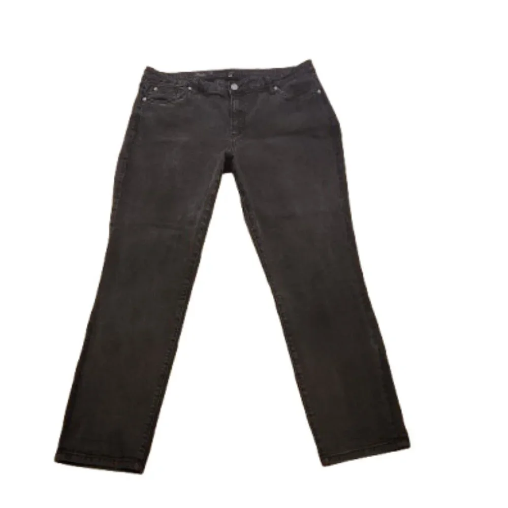 Kut from the Kloth Black Rinse High-Rise Katy Boyfriend Jeans Size: 20W